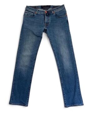 Jacob Cohen Men's Slim Jeans - Blue with Orange Rivets